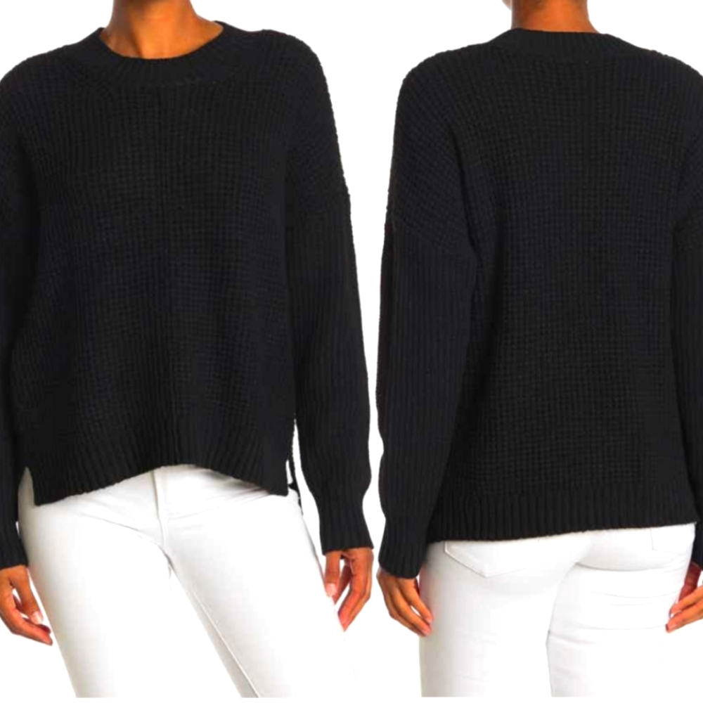 Sweet Romeo seam front waffle pullover sweater